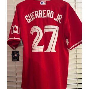 Canada Day Toronto Blue Jays Vladimir Guerrero Jr #27 Sewn Jersey Medium Red NWT